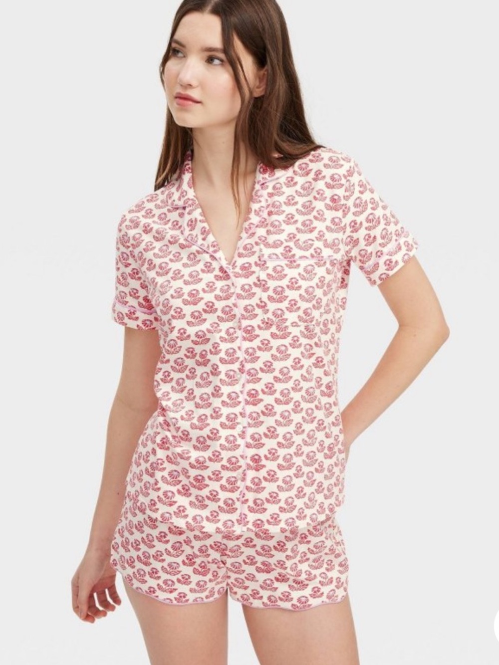 NWT Roller Rabbit x Target Red Floral Short Sleeves Shorts Pajamas Set L